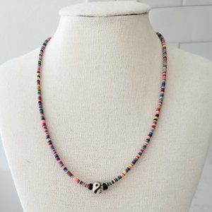 Handmade Multi-Colored African Vinyl Necklace 19"